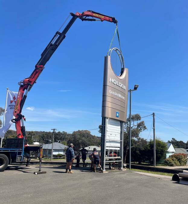 The main Holden sign was removed on Monday. Picture supplied.