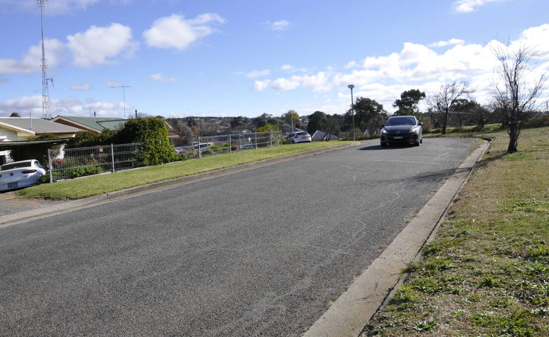 The subdivision layout allows for owners of six lots to exit on to Hollis Avenue in between two bends in the street. Hollis Avenue residents say drivers already travel in the middle of the seven-metre wide street. Photo: Louise Thrower. 