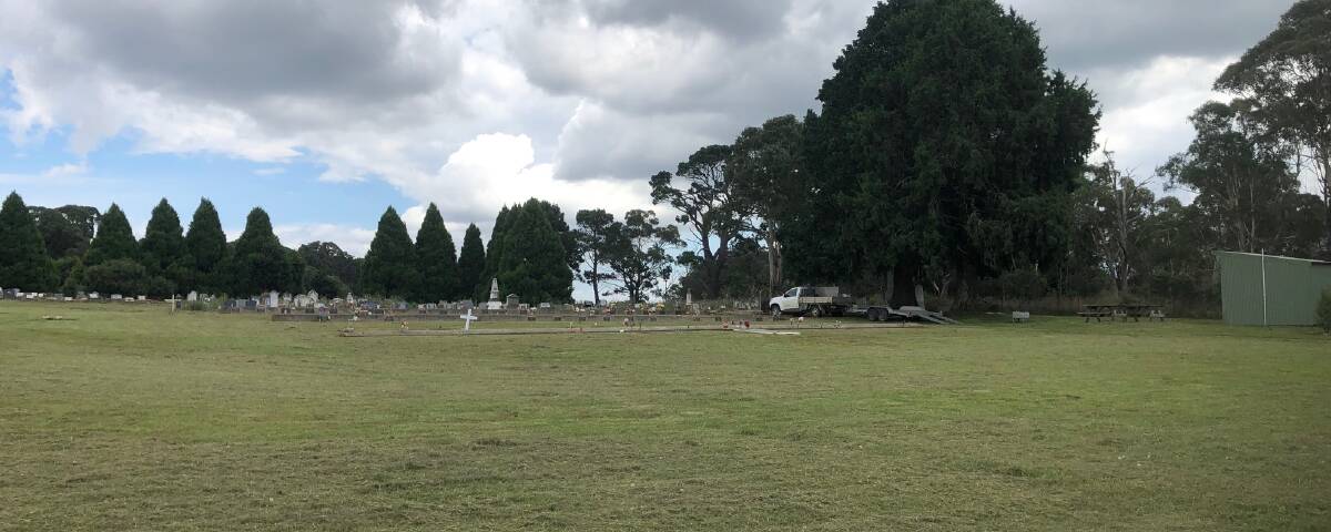 The council sent a crew to mow and tidy Stonequarry Cemetery early last week ahead of a funeral. Residents also volunteered their time beforehand. Photo: Upper Lachlan Shire Council.