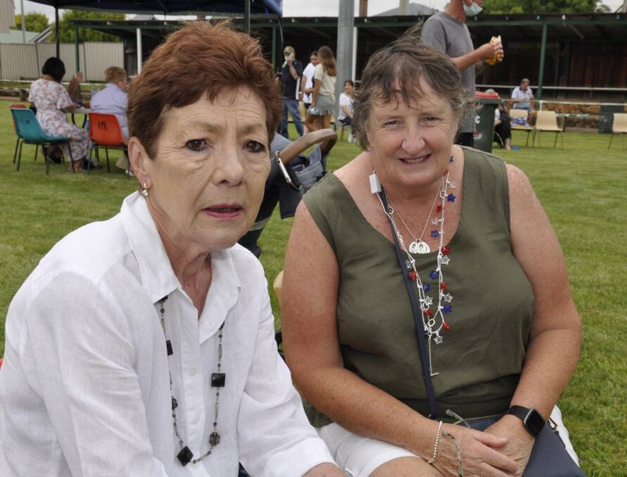 Prue Burfitt (left) was Taralga's Citizen of the Year in 2022. She was pictured at Crookwell's Australia Day ceremony with Anna Craig. Picture by Louise Thrower.