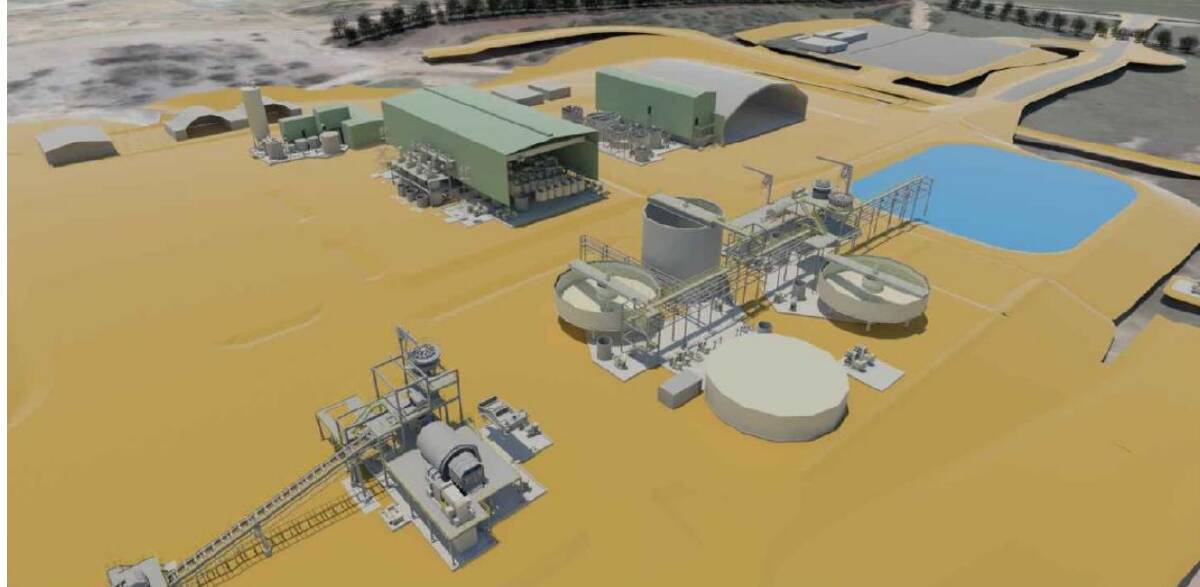 A 3D view of the proposed processing plant at Woodlawn. Image supplied.