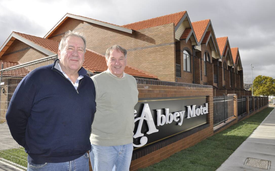 Steve Jones and Robert Rampton pictured in June, 2020, following completion of The Abbey Motel. Photo: Louise Thrower.