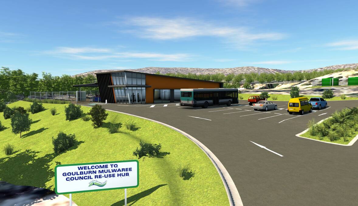 An artist's impression of the Re-Use Hub currently in the early stages of construction at the Goulburn Waste Management Centre. Image supplied.