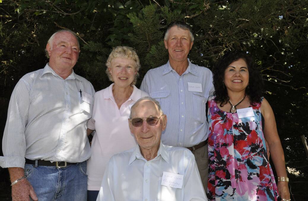 Lance Cooke celebrated his 90th birthday in 2015 at Parkesbourne with daughter Rosalee and son Graham and their respective spouses, Dennis (left) and Maria (right). Photo: Louise Thrower.