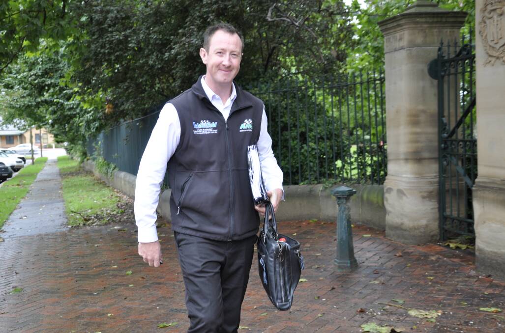 APPLICANT: Wakefield Park operations manager Dean Chapman arrives at Goulburn courthouse for Tuesday's Land and Environment Court hearing. Photo: Louise Thrower.
