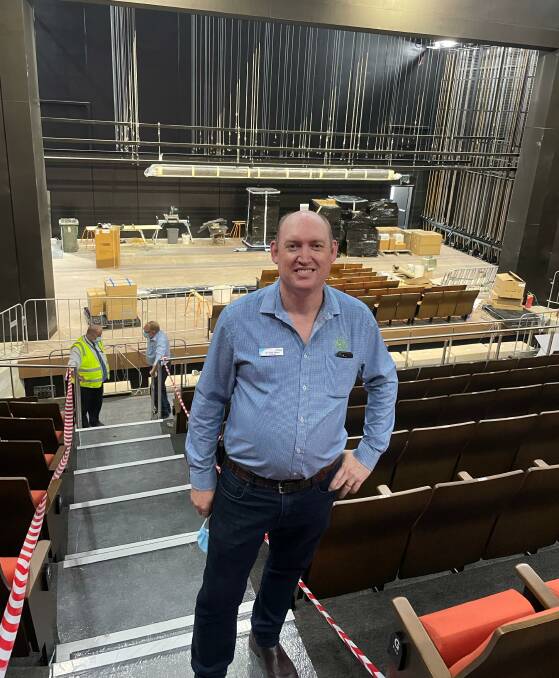 Cr Andy Wood believes the almost complete performing arts centre will be an "amazing" addition for Goulburn. Photo supplied.