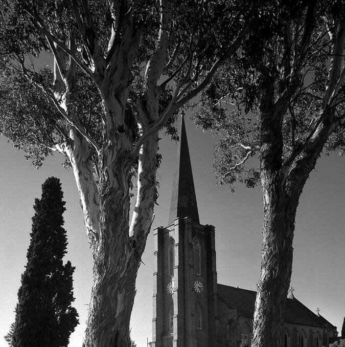 Max Dupain captured Saint John's Anglican Church, Camden, for the 1962 exhibition, No Time to Spare. It features on the catalogue cover for the current display of the same name. 