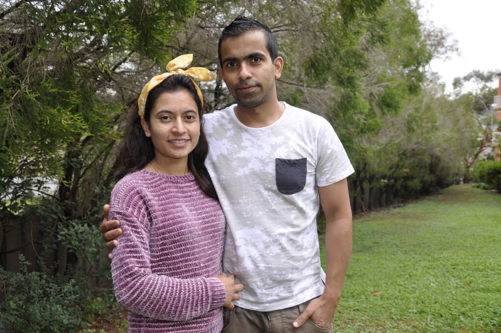 457 Visa holders Tek and Jyoti Pandey are worried about their financial future during the current coronavirus shutdowns. They work in the hospitality and cleaning sectors respectively. Photo: Louise Thrower.