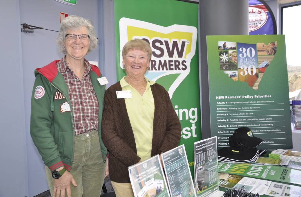 NSW Farmers Upper Lachlan and Goulburn branch chairs Dr Robyn Alders and Margaret Cameron at the Let's Get Earthy conference in Goulburn late last year. Picture by Louise Thrower.