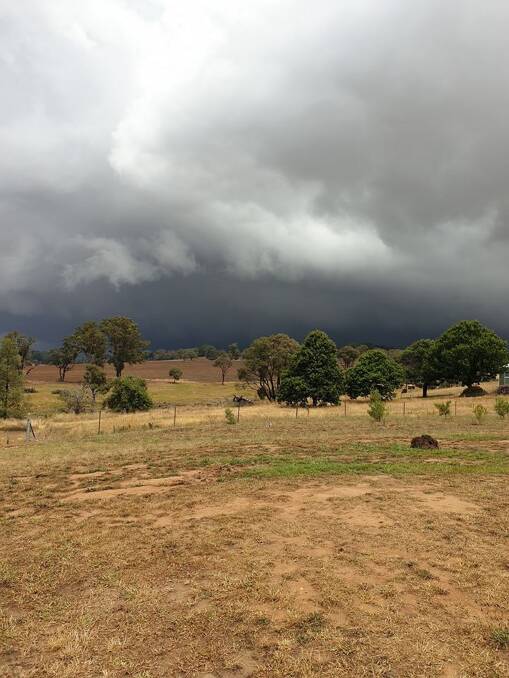 Robyn Wong captured a brewing storm at Laggan, where 25mm fell on Monday. 