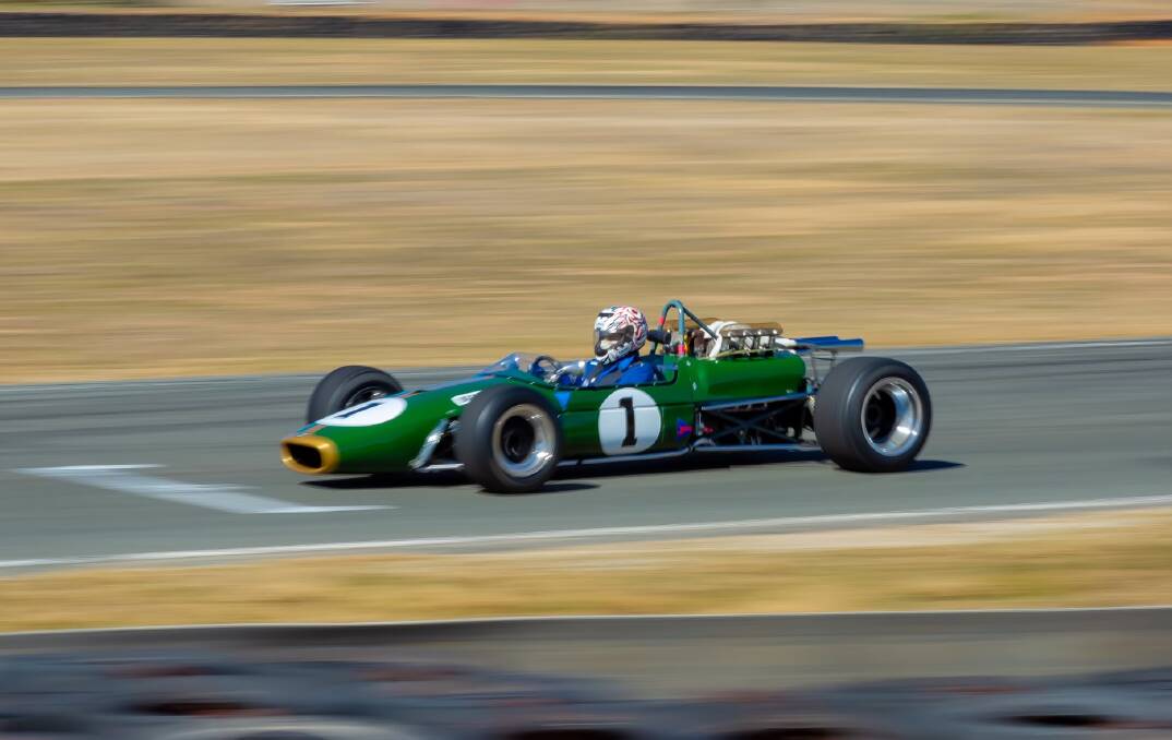 Competition during one of Wakefield Park's historic race days. Photo: John Vamvakaris.
