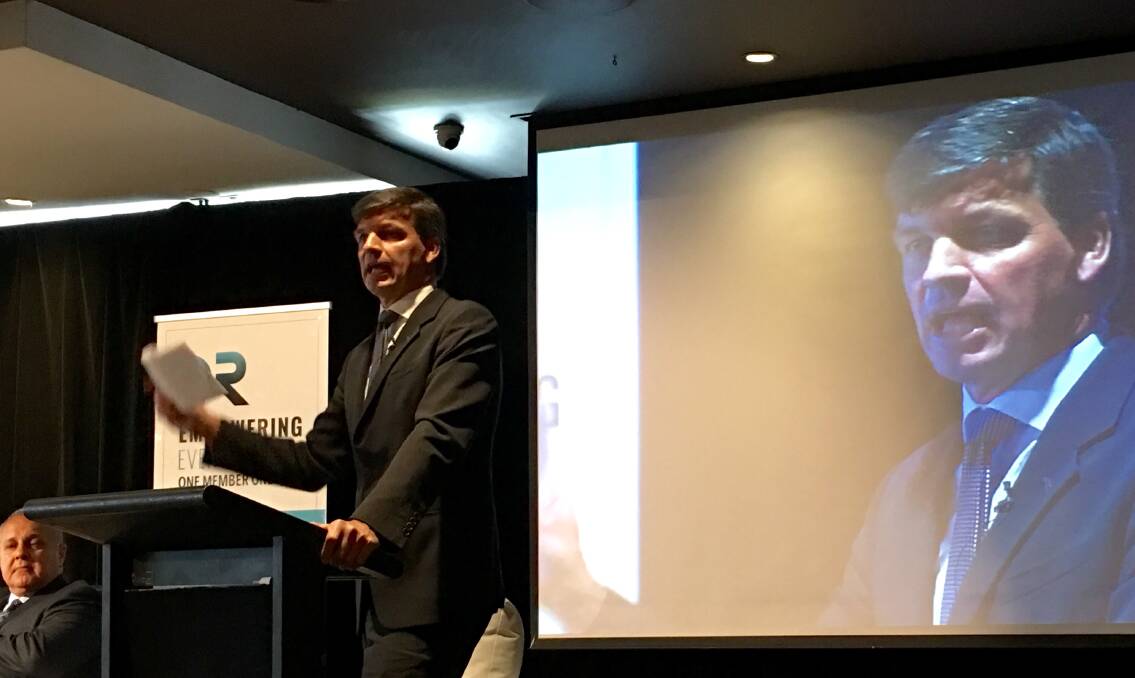 TIME FOR CHANGE: Hume MP Angus says rather than "fringe dwellers" calling for party democratisation, it is a necessary reform if the Liberal Party is to survive. He addressed a Sydney forum on Saturday. Photo supplied.