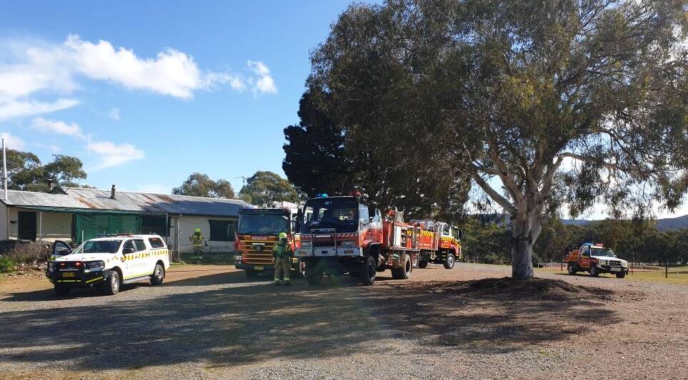 Fire crews are on the scene of a fire at the rear of a Carrick Road property. Photo: RFS.