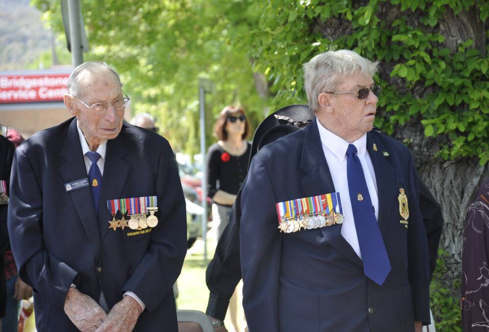 LOVED: Gunning's Lance Cooke, with Don Thomson at last year's Remembrance Day commemorations in Belmore Park. Photo: Louise Thrower.