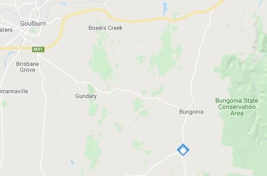 The fire is listed as Oallen Ford Road, Bungonia, on the RFS Fires Near Me site.