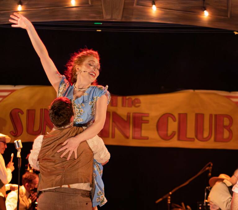 Claire Warrillow performing as Rose Morris and Garret Lyon as Frank Doyle in 'The Sunshine Club.' They show will be performed at the Goulburn Performing Arts Centre on Thursday, February 29. Picture supplied. 