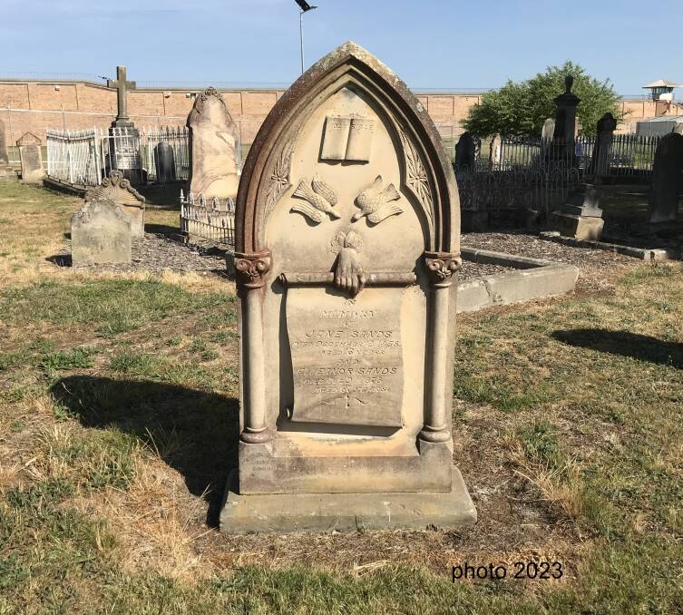 The graves of Jane Sands who died in 1858, aged 16, and Eleanor Sands who died in 1878, aged sixty-seven. They are buried in Saint Saviour's Old Cemetery in Cemetery Street, Goulburn. Picture supplied.