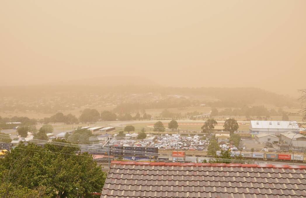 DUSTY DAY: A dust storm on Tuesday, January 21 was just one example of the increasingly extreme weather events hitting the region, Community Voice for Hume argues. Photo: Louise Thrower.