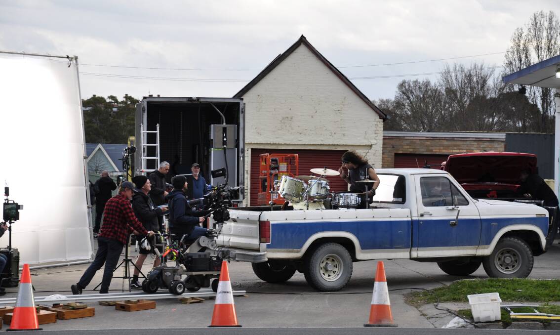 The Metro service station in Clinton Street was a hive of activity on Wednesday when part of the Hyundai commercial was filmed. Picture by Louise Thrower.