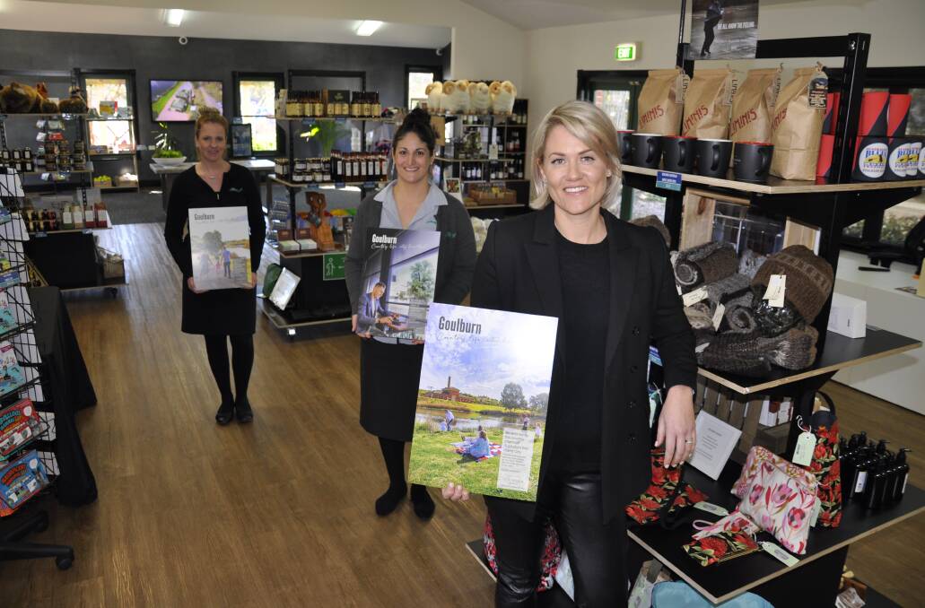 The council's marketing team leader Bec O'Neill, marketing and events coordinator Jessica Price and marketing projects officer, Andri Parlett will be spruiking Goulburn as a great place to work, invest and visit as part of the new campaign. Photo: Louise Thrower. 