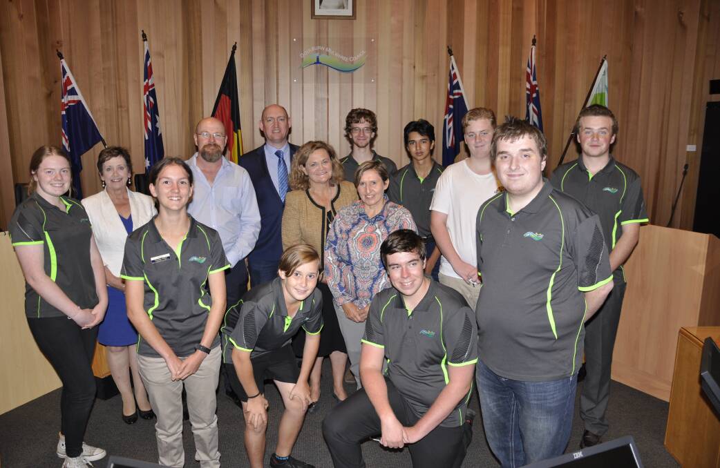 Goulburn's Youth Council, led by Charlotte Hargan (third left) has been active in civic affairs. Last year they held a Meet the Candidates night before the State election. Now they'll help host the 2021 Youth Conference. Photo: Louise Thrower.