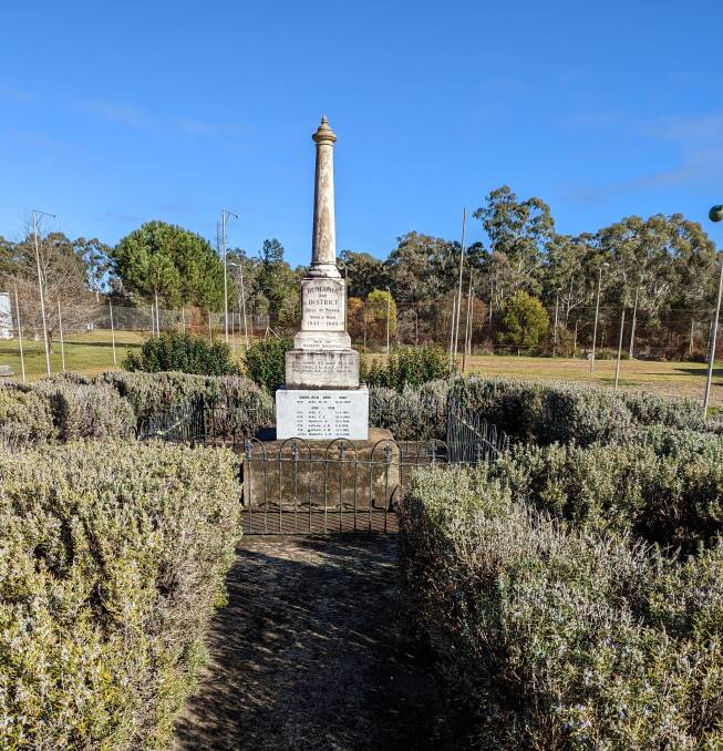 The Bungonia War Memorial in the town's Crown reserve is an icon in the community, says Anne Wiggan. Picture by Anne Wiggan.