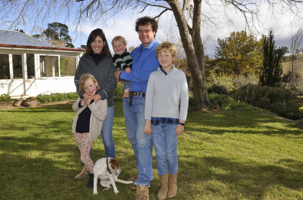 RURAL LIFESTYLE: Skye and David Ward, with children Harriet, Jock and Digby, have farmed their 110-year-old property near Bungonia since 2007. They're worried about potential health impacts from a waste to energy plant proposed just a few kilometres from their home.