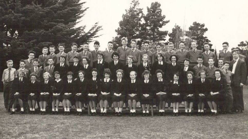 OLD SCHOOL DAYS: The large Goulburn High School 1A class of 1962. Bob Kirk is third left back row. Photo supplied.