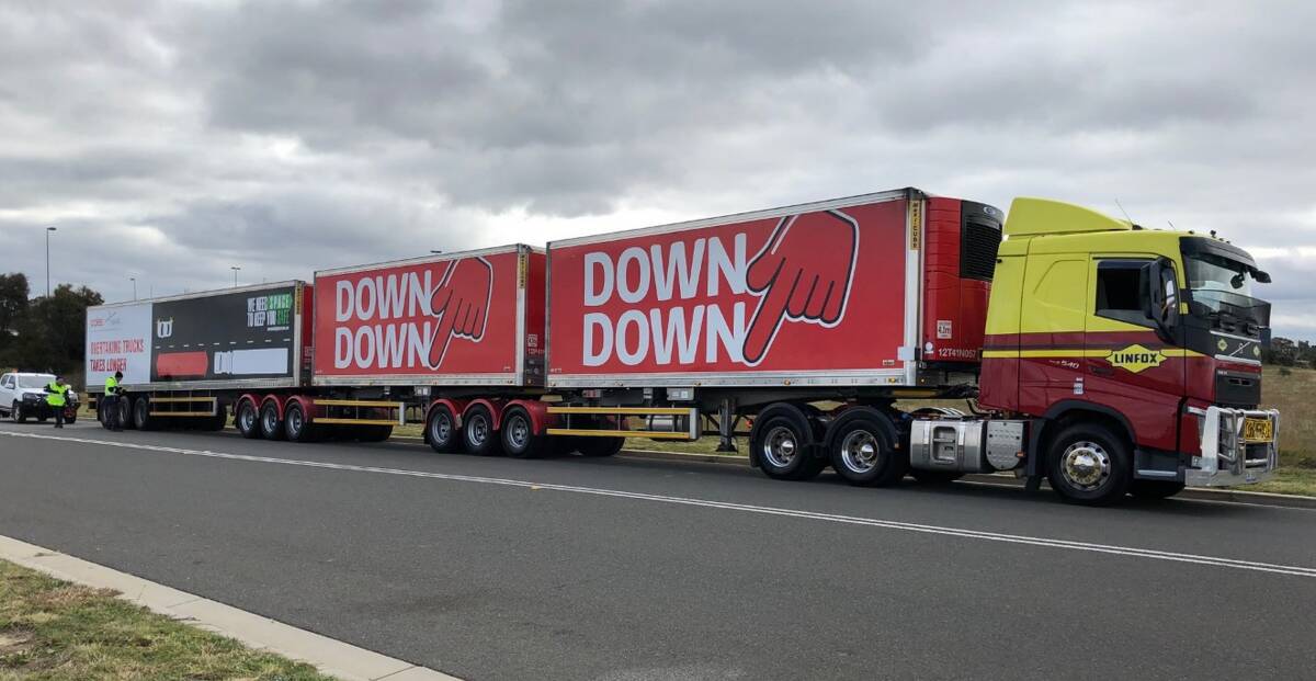 BIG RIG: Two B-triple trucks a day will make their way to the Coles Distribution Centre in Lillkar Road. Photo: Supplied. 
