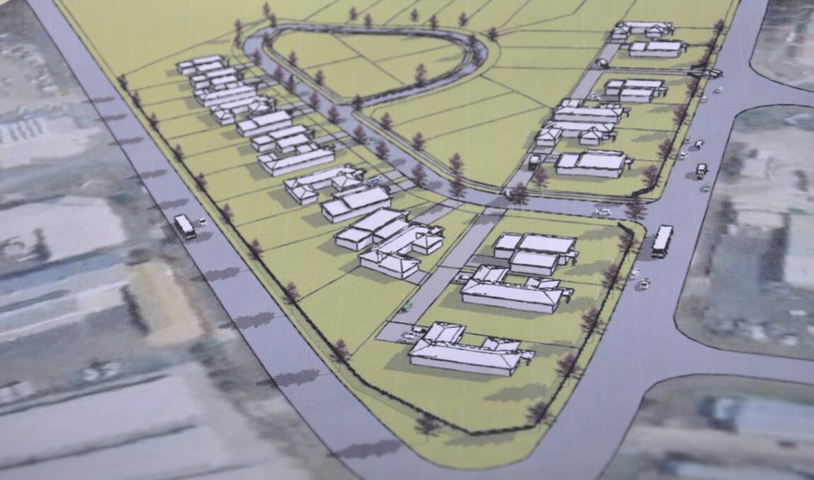 An artist's impression of the subdivision. The 17 lots in stage one are in the internal loop road.