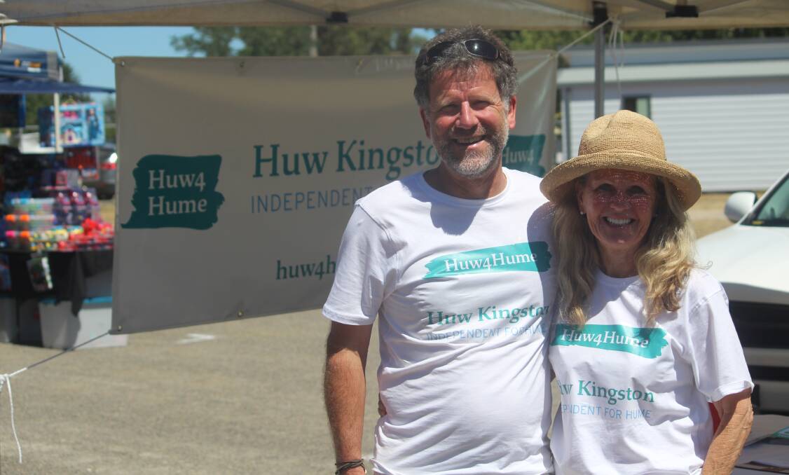 Happy couple: Huw Kingston with his wife, Wendy, at the Goulburn Show on Sunday. Photo: Zac Lowe.  

