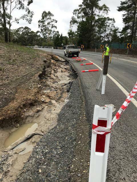 FLOOD DAMAGE: Maintenance on regional roads like Highland Way near Tallong are fully funded by the state government and often undertaken by councils. Goulburn Mulwaree wants more such work. Photo: Supplied. 