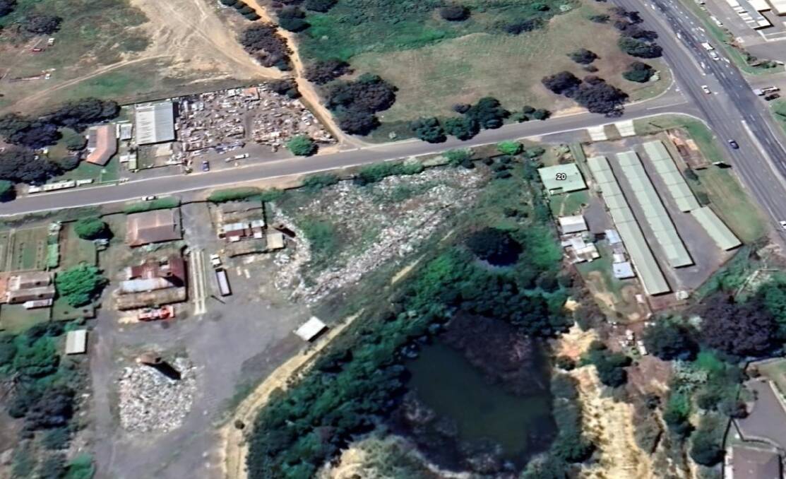 An aerial shot of the recycling yard at 12 Common Street in December, 2021. Image: Google Earth.