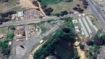 An aerial shot of the recycling yard at 12 Common Street in December, 2021. Image: Google Earth.