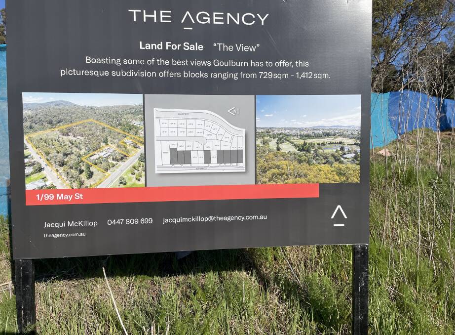 The Torrens title subdivision sits above May Street and below Rocky Hill and is being marketed locally. Photo: Louise Thrower.