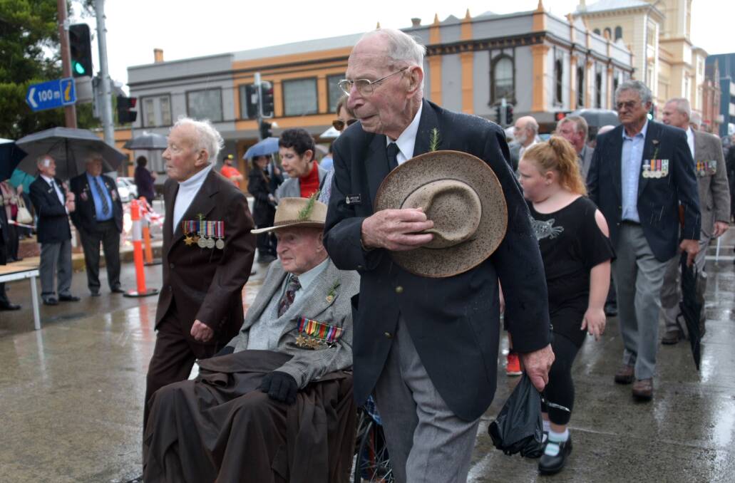 LOYALTY: Lance Cooke rarely missed an Anzac Day march, as shown here in 2018. He was unable to participate this year due to ill-health. Photo: Linda Mace. 
