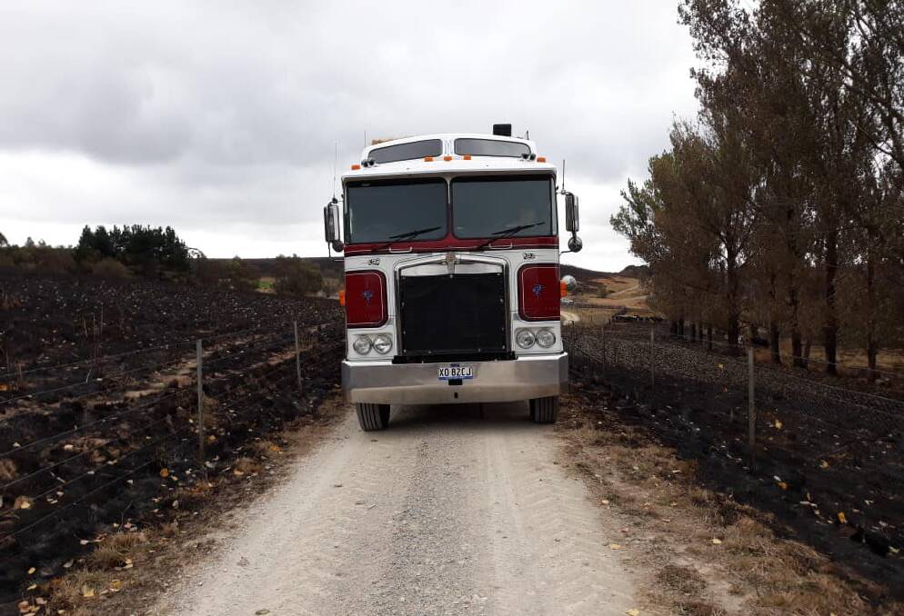 Need for Feed makes its way to a Taralga property on Tuesday to drop off hay following the Curraweela fire. Picture by Need for Feed. 