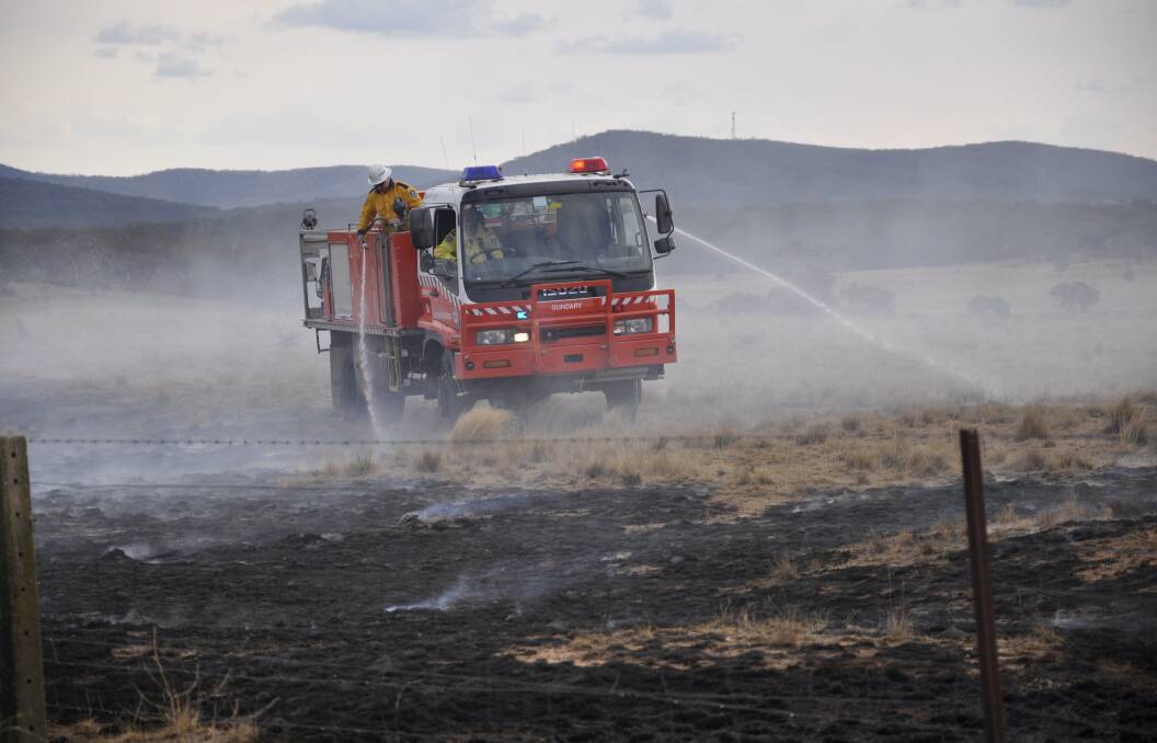 Gundary Brigade was among four RFS crews that extinguished a fire off Mazaet Road, South Goulburn on Sunday afternoon. NSW Fire and Rescue also attended. Photo: Louise Thrower.