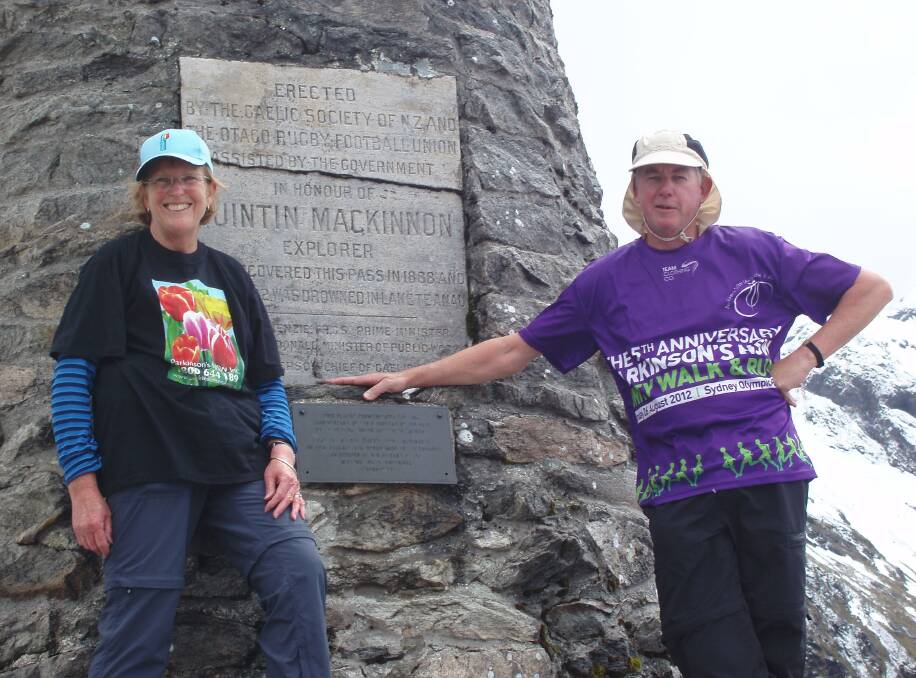 Gill and Michael O'Connor, pictured here on a New Zealand fundraising trek in 2018 for a Parkinson's support nurse, have been driving forces behind the cause. Photo supplied.