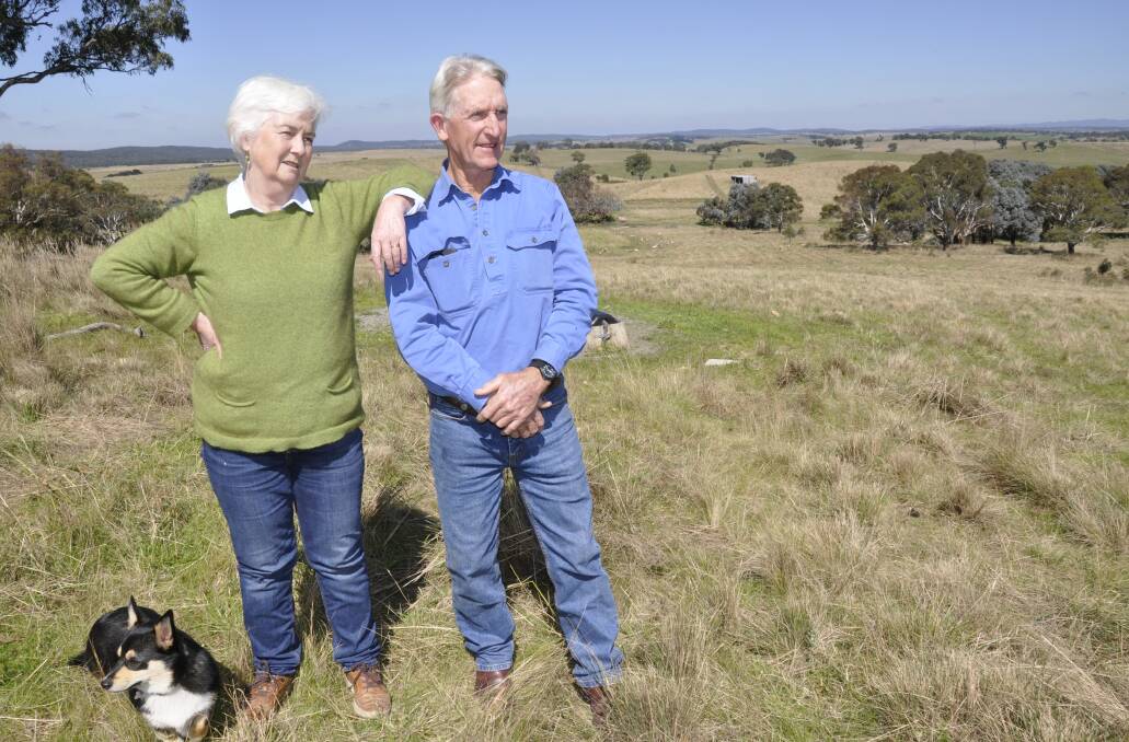 'INAPPROPRIATE': Ann and Stan Moore maintain the Gundary Plains will be "irreversibly altered" by a proposed large-scale solar farm. Their property would overlook paddocks of panels behind and to their right. Photo: Louise Thrower. 