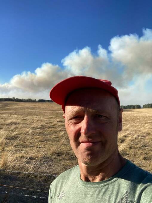 The Curraweela fire broke out 500 metres from Adrian Muhlsimmer's property on Craigs Road. Picture supplied.