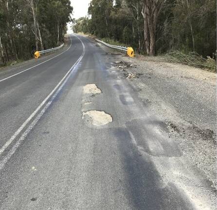 The council contended that Multiquip's work on the route was "substandard," causing Jerrara Road to break up quickly. A contractor is effecting repairs this week. Photo supplied.