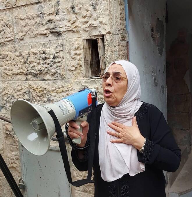 Palestinian woman, Nora, was evicted from her Palestinian home along with all others on her block. In October, 2023 she addressed the United Nations about the issue. Picture supplied.