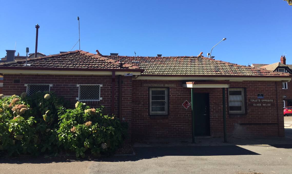 The former amenities block in Belmore Park, now used as a council shed.