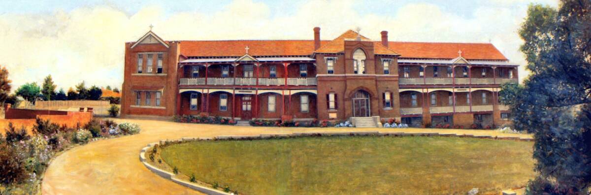 St John's orphanage operated in Mundy St, Goulburn from 1905 to 1978. This painting of the EC Manfred designed building was thought to have been done by an artist named Wallace in the 1930s or 1940s.