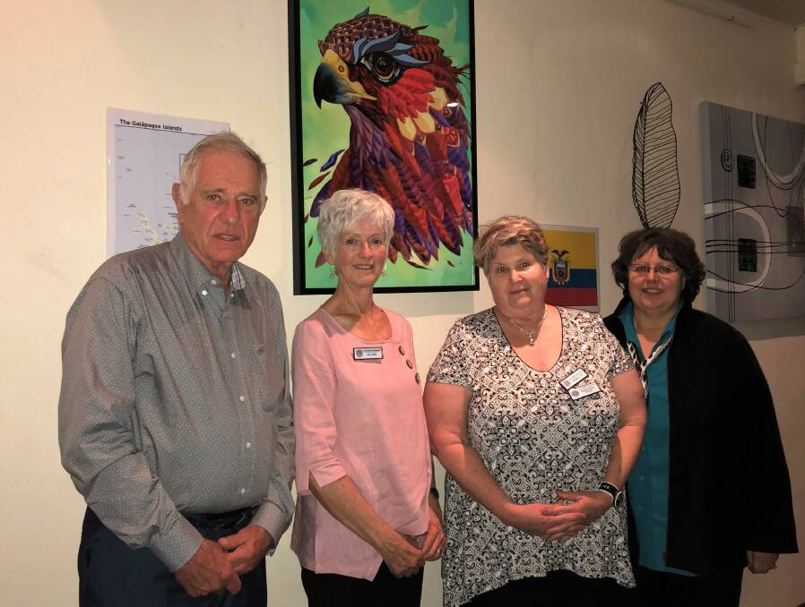 ADVENTURERS: Larry and Jean Meng spoke to Goulburn CWA Evening Branch members about their Ecuadorian travels. They are with the branch's international officers Barbara Lovi and Miriam OHagan. Photo supplied.