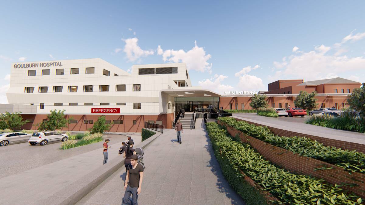 An earlier artist's impression of the the redeveloped Goulburn Hospital. The colour scheme on the exterior has changed to enhance the area's heritage character. Image supplied.