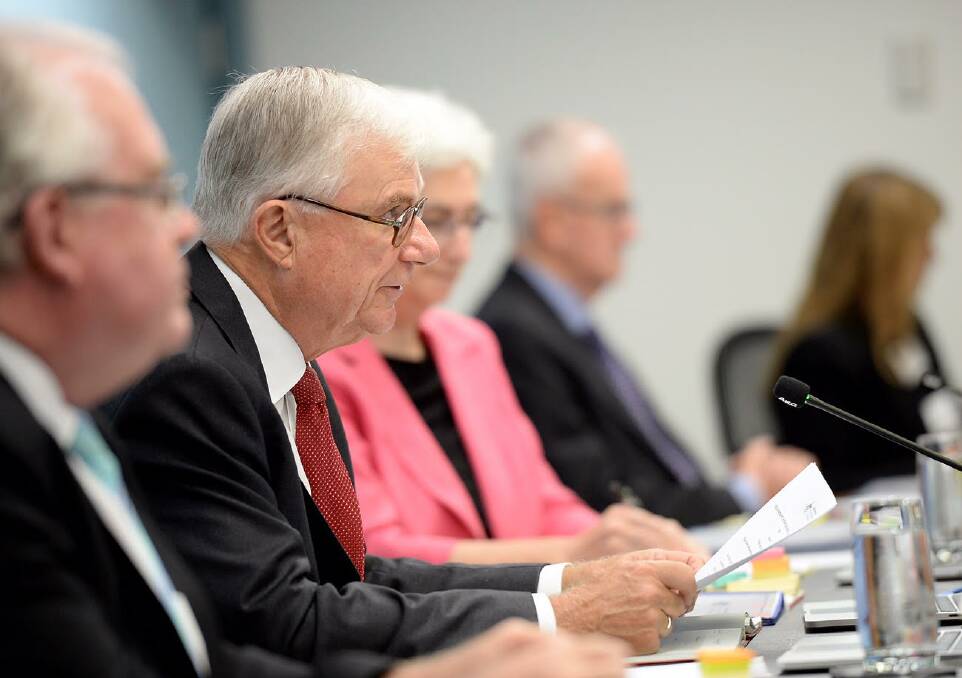 Justice Peter McLellan presiding at last year's Royal Commission into Institutional Responses to Child Sexual Abuse. An information session on child safety standards will be held in Goulburn in light of the Royal Commission's findings.
