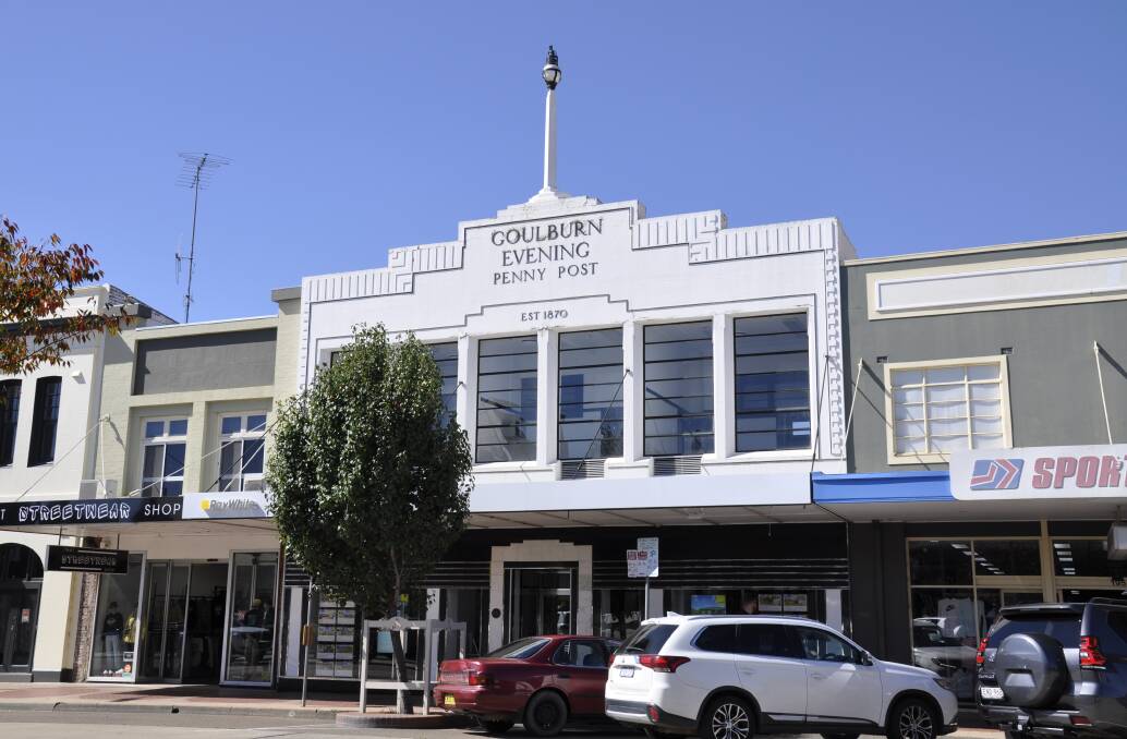 DECISION: The Goulburn Evening Penny Post sign on the Goulburn Post's former building would be painted over in white and covered by a Ray White sign if a DA is approved on Tuesday. Photo: Louise Thrower.