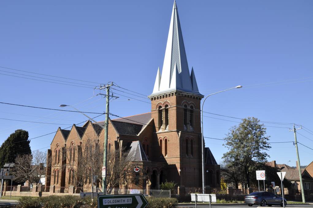 The Uniting Church's spire was completed in May.